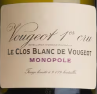VOUGERAIE Vougeot 1er cru Le Clos Blanc de Vougeot 2023 Blanc